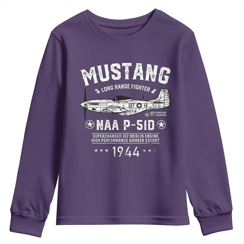 P-51 Mustang Youth Sweatshirt North American Aviation WW2 P51 Fighter Plane