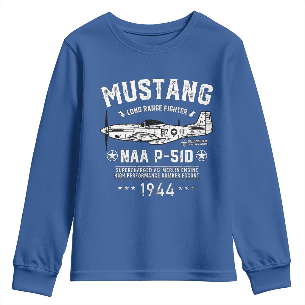P-51 Mustang Youth Sweatshirt North American Aviation WW2 P51 Fighter Plane