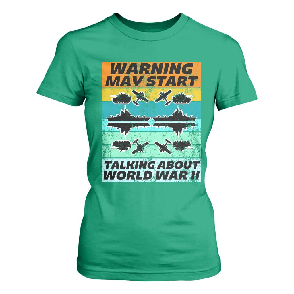 Retro World War 2 Memorabilia T Shirt For Women May Start Talking About WWII WW2 Gear