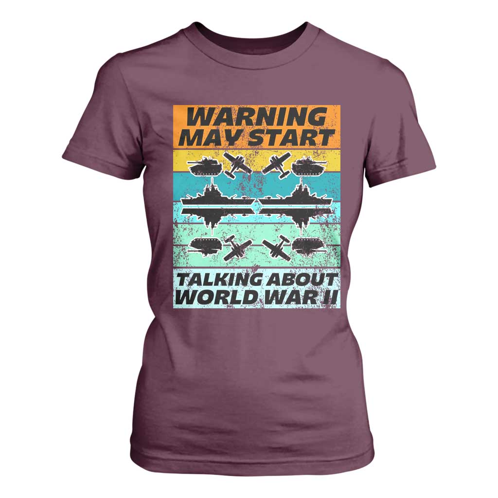 Retro World War 2 Memorabilia T Shirt For Women May Start Talking About WWII WW2 Gear