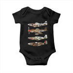 WW2 Warplanes B-17 P51 Baby Onesie Vintage WWII Fighter Planes Iconic Military Aircraft