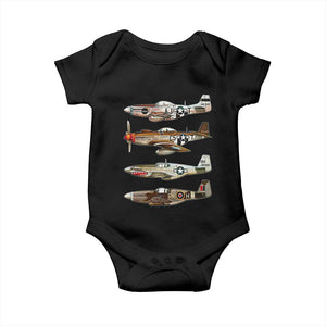 WW2 Warplanes B-17 P51 Baby Onesie Vintage WWII Fighter Planes Iconic Military Aircraft