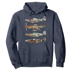 WW2 Warplanes B-17 P51 Hoodie Vintage WWII Fighter Planes Iconic Military Aircraft