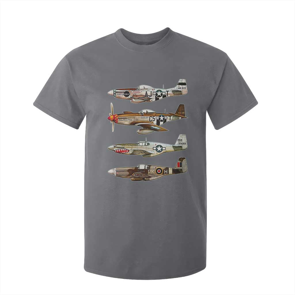 WW2 Warplanes B-17 P51 T Shirt For Kid Vintage WWII Fighter Planes Iconic Military Aircraft