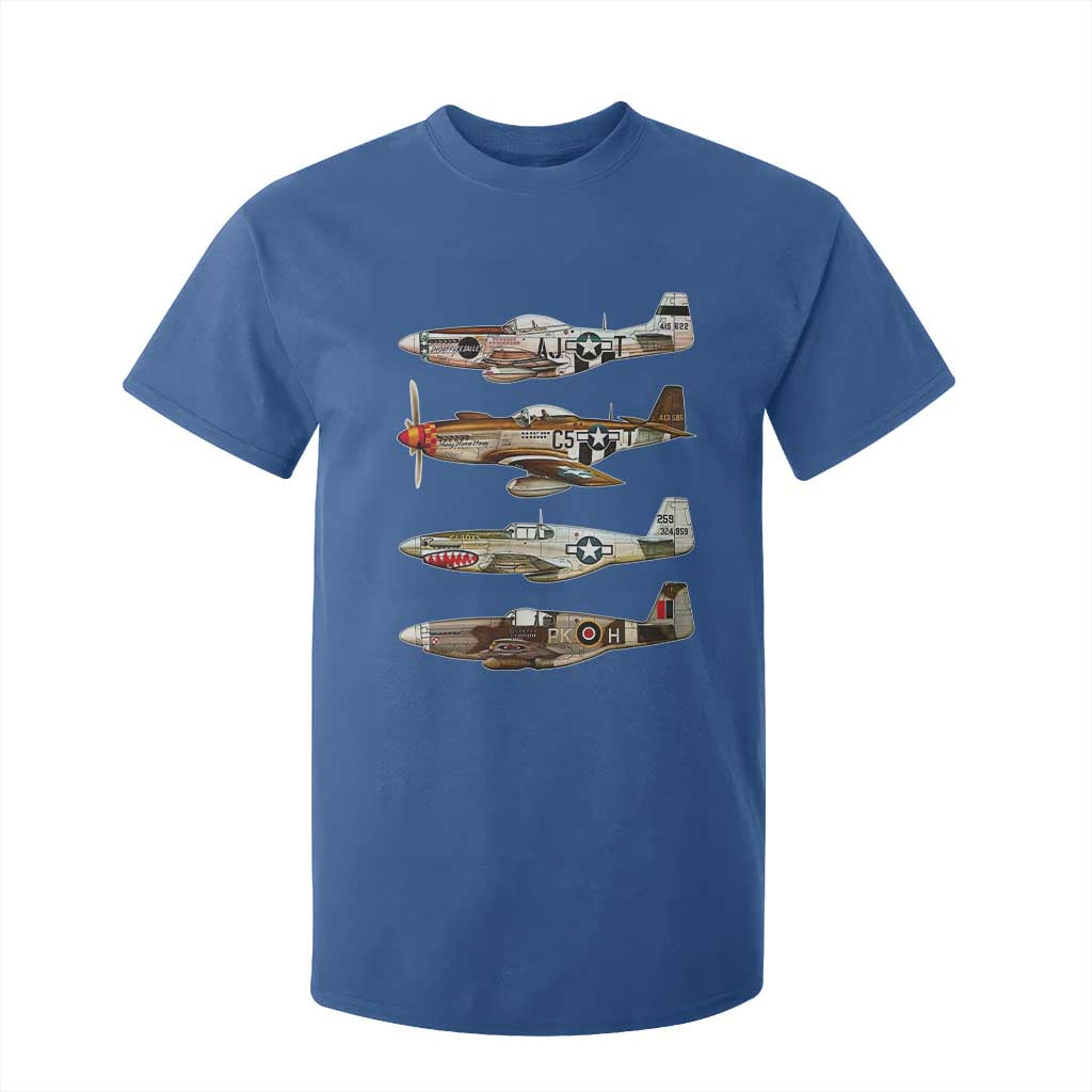 WW2 Warplanes B-17 P51 T Shirt For Kid Vintage WWII Fighter Planes Iconic Military Aircraft