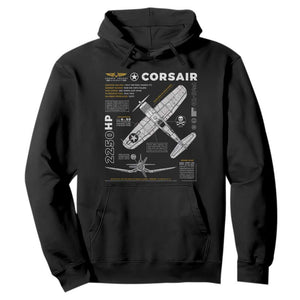 F4U Corsair Hoodie WW2 Fighter Plane US WWII Warbird Vintage