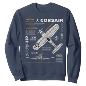F4U Corsair Sweatshirt WW2 Fighter Plane US WWII Warbird Vintage