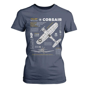 F4U Corsair T Shirt For Women WW2 Fighter Plane US WWII Warbird Vintage