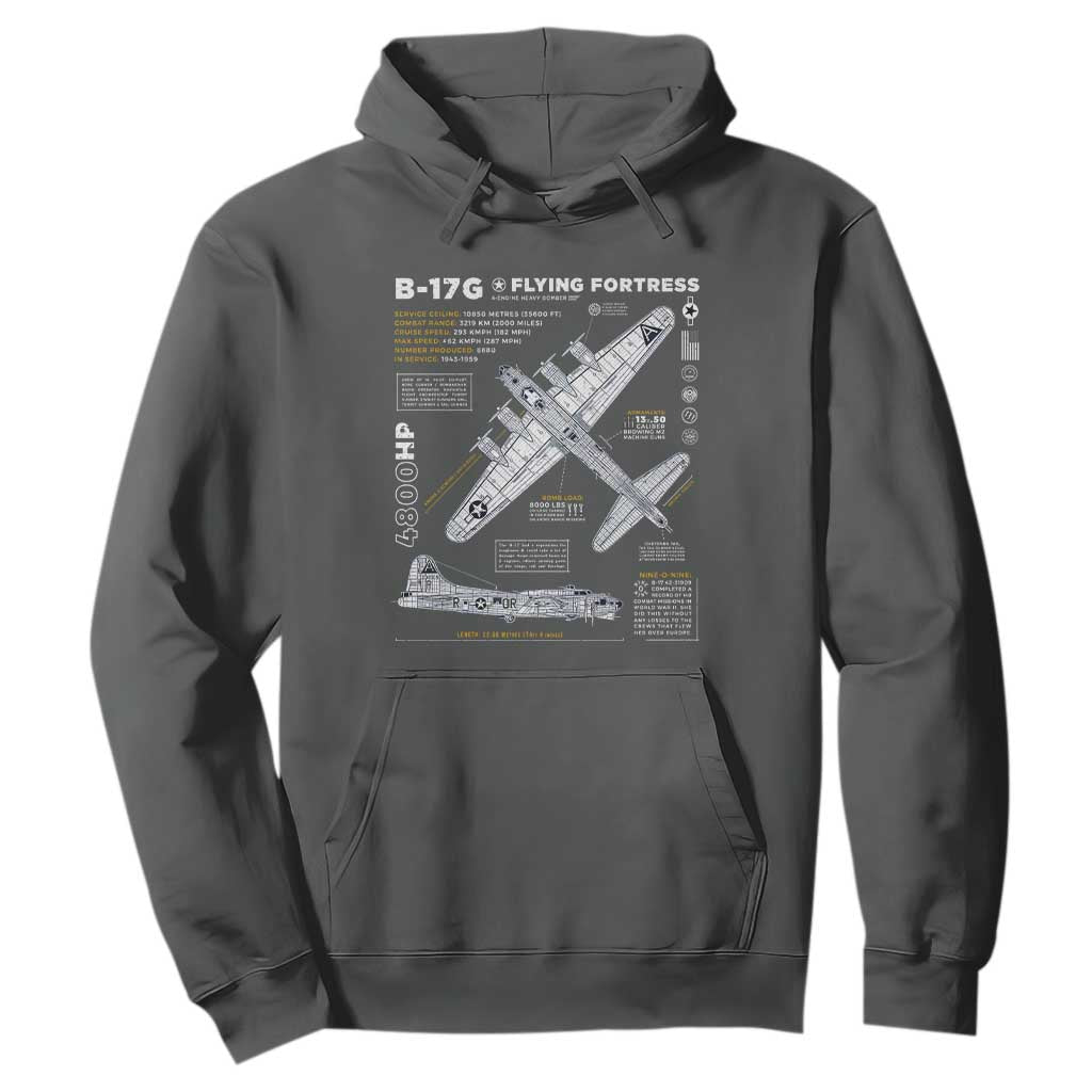 B-17 Flying Fortress Hoodie WW2 B-17G Bomber Vintage Aviation
