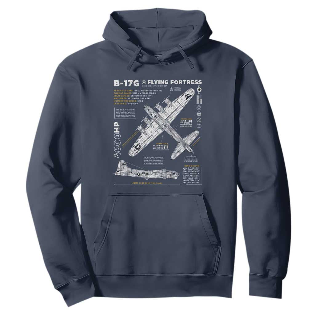 B-17 Flying Fortress Hoodie WW2 B-17G Bomber Vintage Aviation