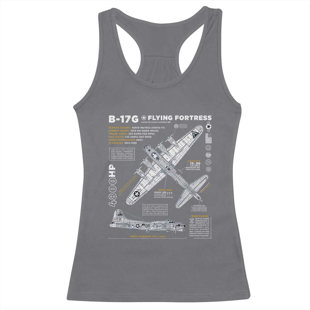 B-17 Flying Fortress Racerback Tank Top WW2 B-17G Bomber Vintage Aviation