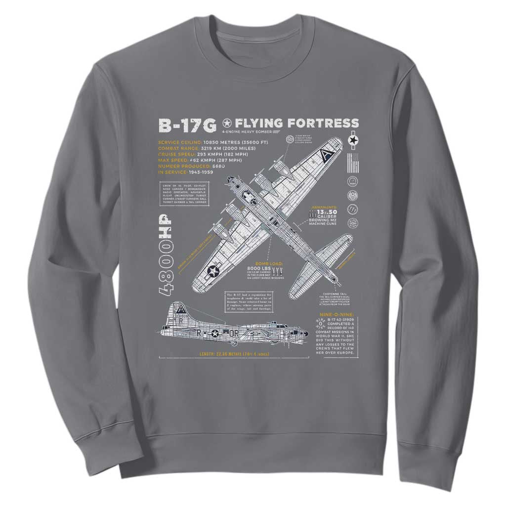 B-17 Flying Fortress Sweatshirt WW2 B-17G Bomber Vintage Aviation