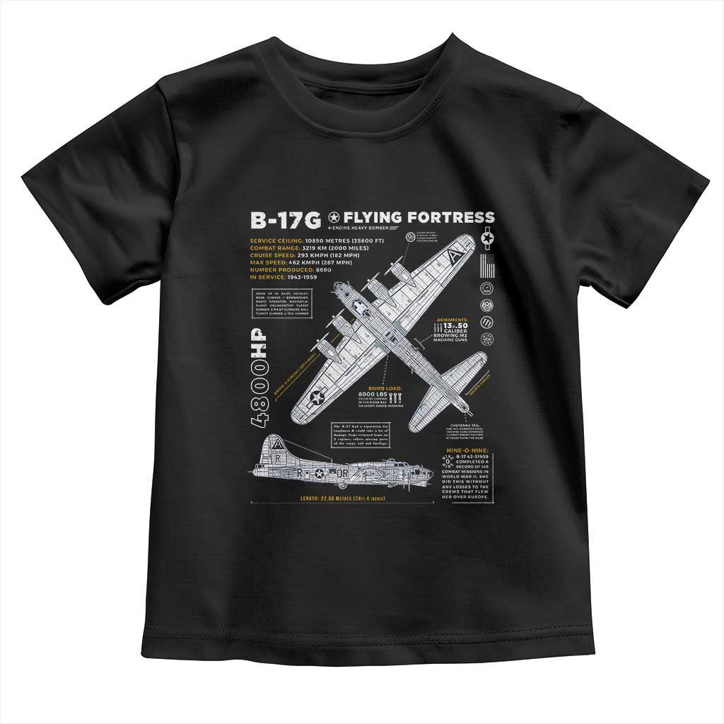 B-17 Flying Fortress Toddler T Shirt WW2 B-17G Bomber Vintage Aviation