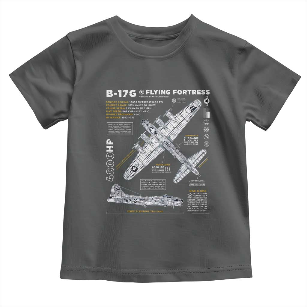 B-17 Flying Fortress Toddler T Shirt WW2 B-17G Bomber Vintage Aviation