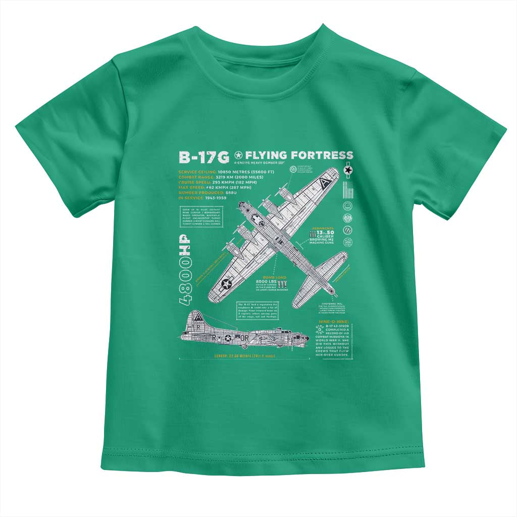 B-17 Flying Fortress Toddler T Shirt WW2 B-17G Bomber Vintage Aviation