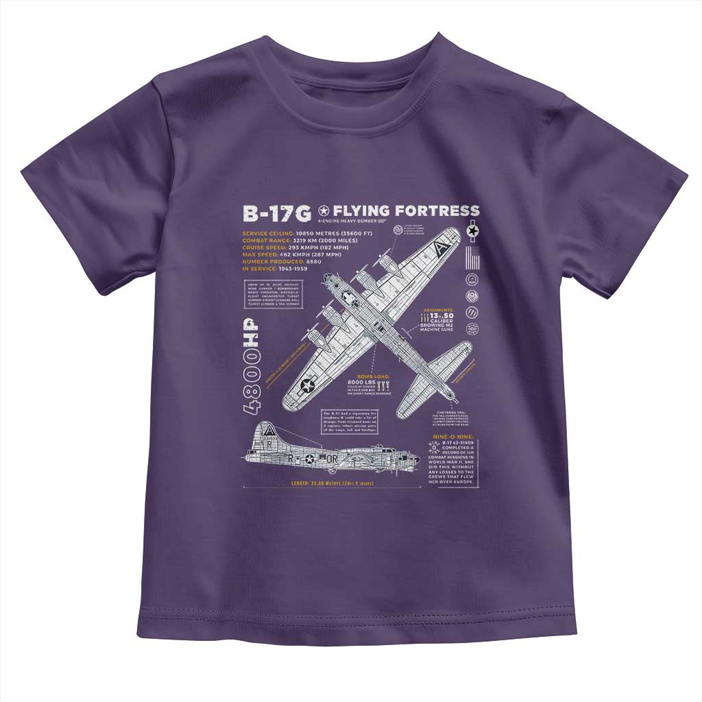 B-17 Flying Fortress Toddler T Shirt WW2 B-17G Bomber Vintage Aviation