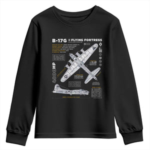 B-17 Flying Fortress Youth Sweatshirt WW2 B-17G Bomber Vintage Aviation