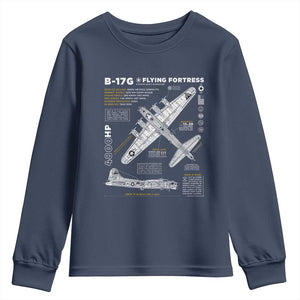 B-17 Flying Fortress Youth Sweatshirt WW2 B-17G Bomber Vintage Aviation