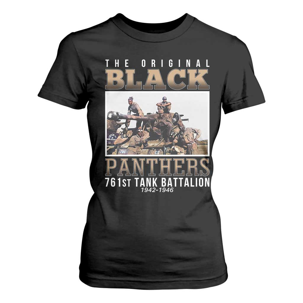 761st Tank Battalion Tribute T Shirt For Women Black Panthers WW2 Heroes