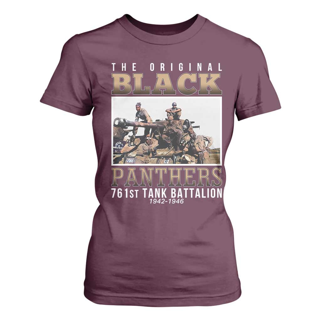 761st Tank Battalion Tribute T Shirt For Women Black Panthers WW2 Heroes