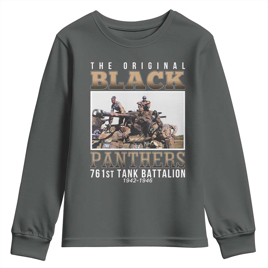 761st Tank Battalion Tribute Youth Sweatshirt Black Panthers WW2 Heroes