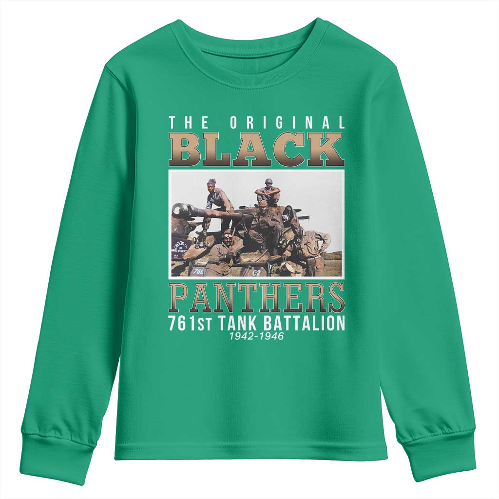 761st Tank Battalion Tribute Youth Sweatshirt Black Panthers WW2 Heroes