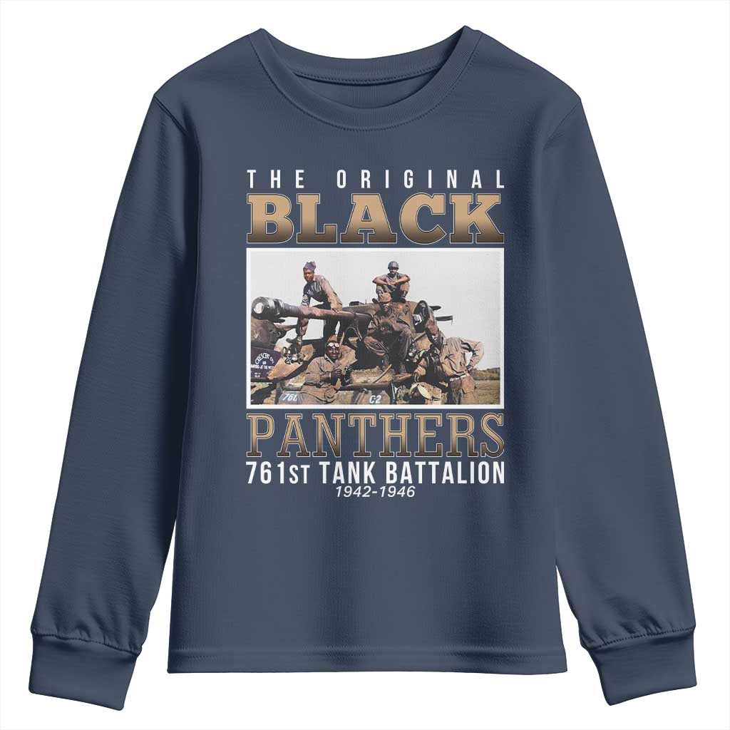 761st Tank Battalion Tribute Youth Sweatshirt Black Panthers WW2 Heroes