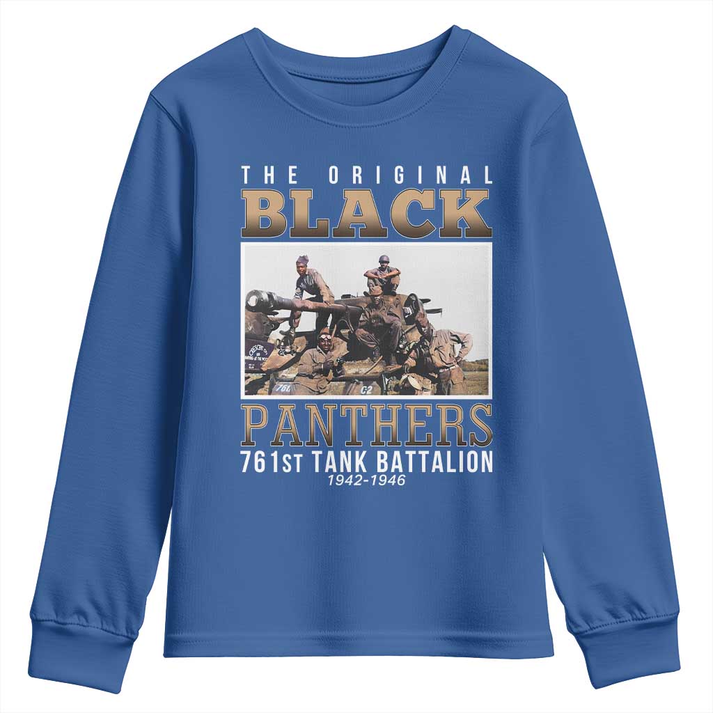 761st Tank Battalion Tribute Youth Sweatshirt Black Panthers WW2 Heroes