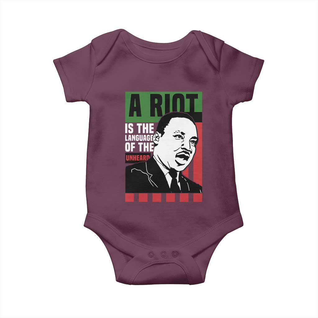 Martin Luther King Jr. Baby Onesie A Riot Is The Language Of The Unheard MLK Civil Rights