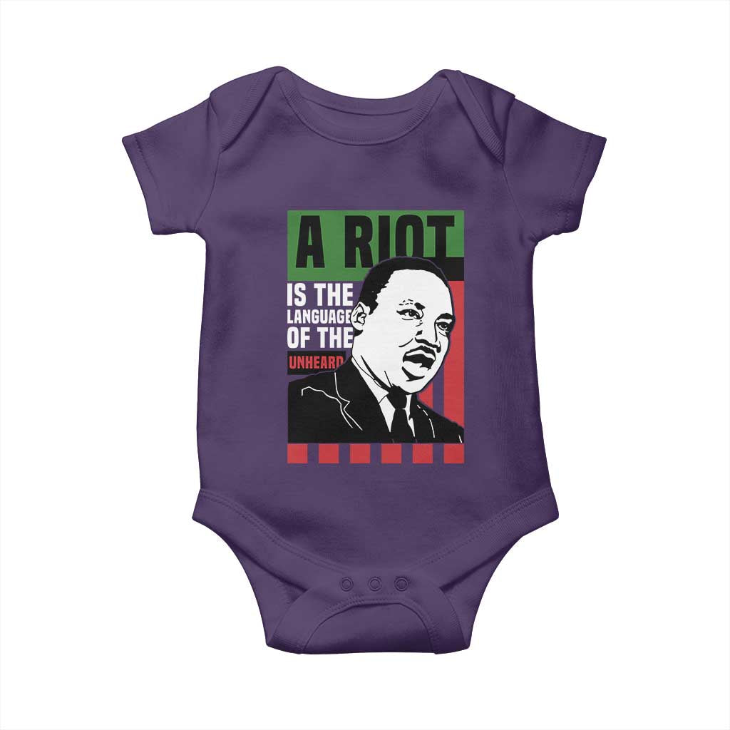 Martin Luther King Jr. Baby Onesie A Riot Is The Language Of The Unheard MLK Civil Rights