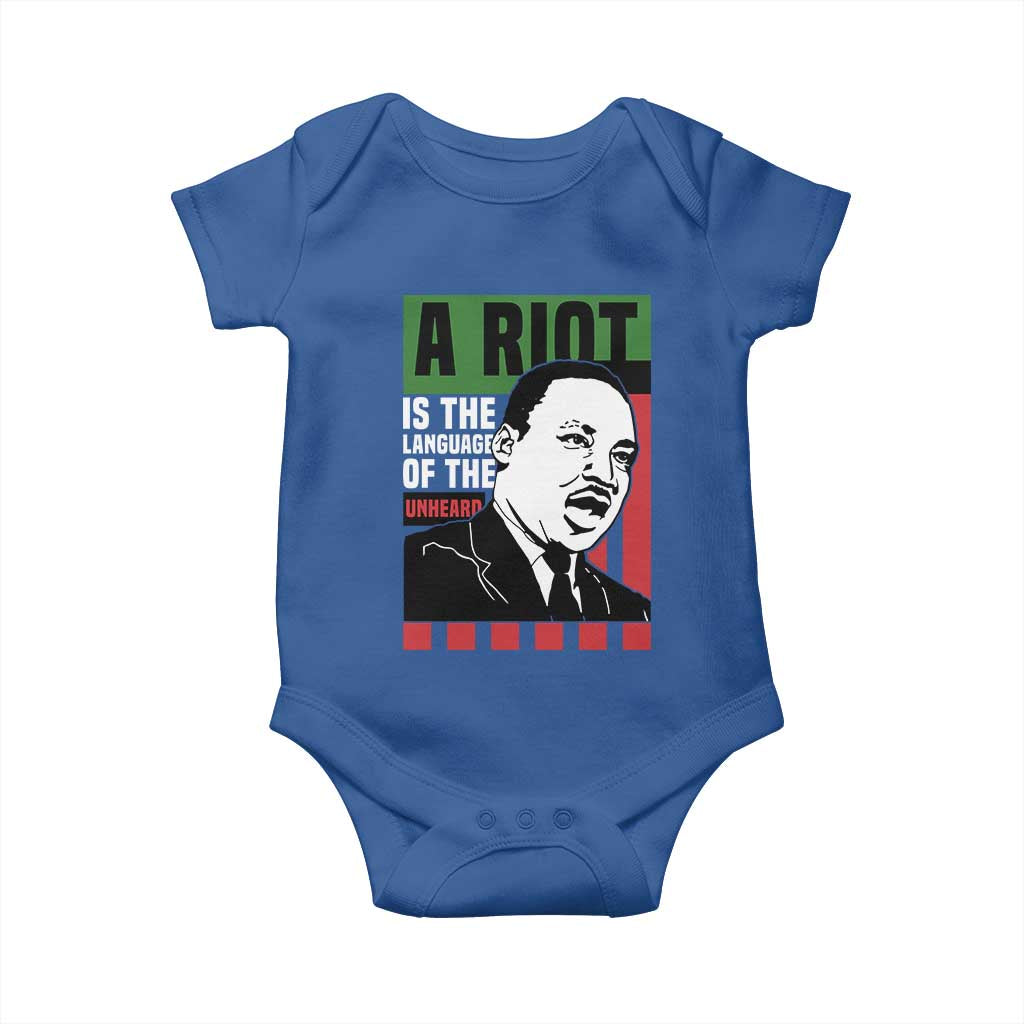Martin Luther King Jr. Baby Onesie A Riot Is The Language Of The Unheard MLK Civil Rights