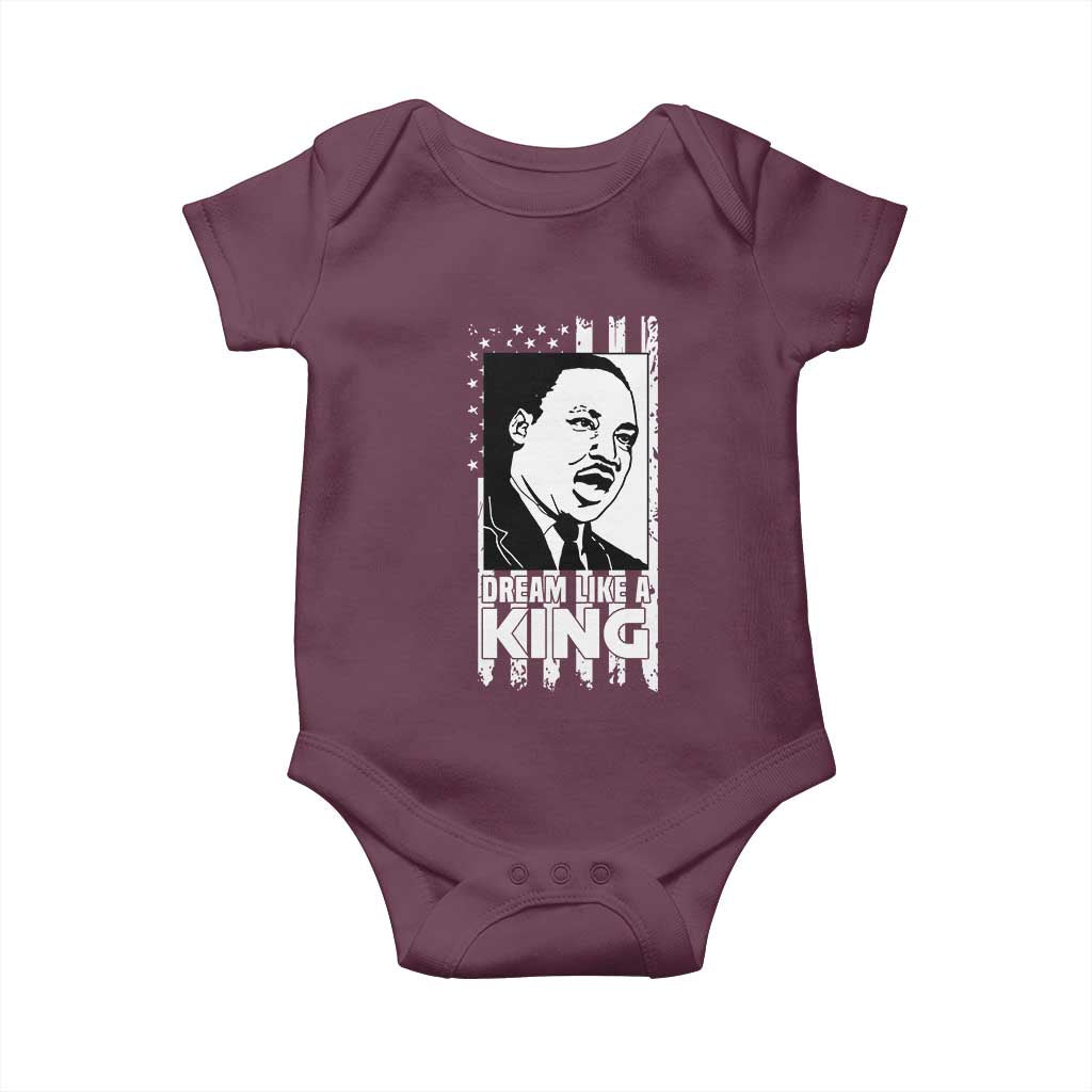 Martin Luther King Jr. Baby Onesie Dream Like A King MLK Black History American Flag