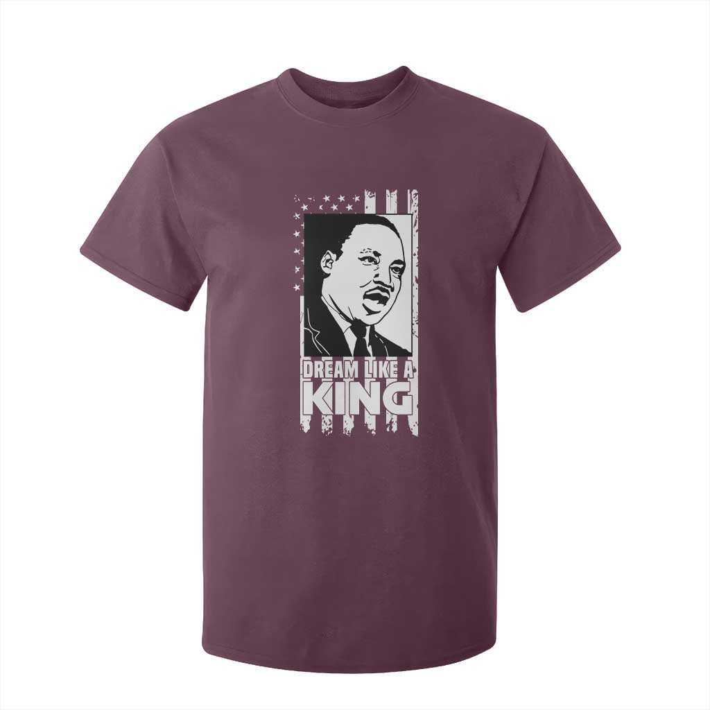 Martin Luther King Jr. T Shirt For Kid Dream Like A King MLK Black History American Flag