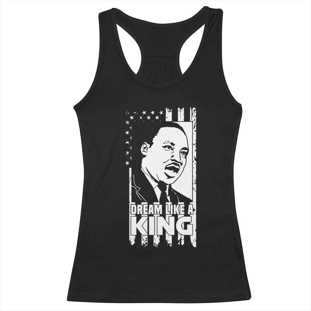 Martin Luther King Jr. Racerback Tank Top Dream Like A King MLK Black History American Flag