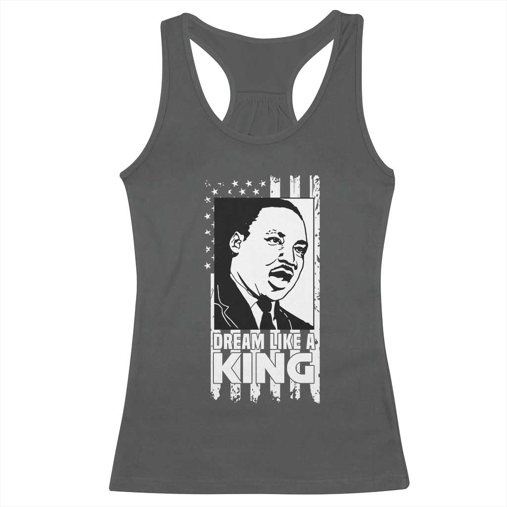 Martin Luther King Jr. Racerback Tank Top Dream Like A King MLK Black History American Flag