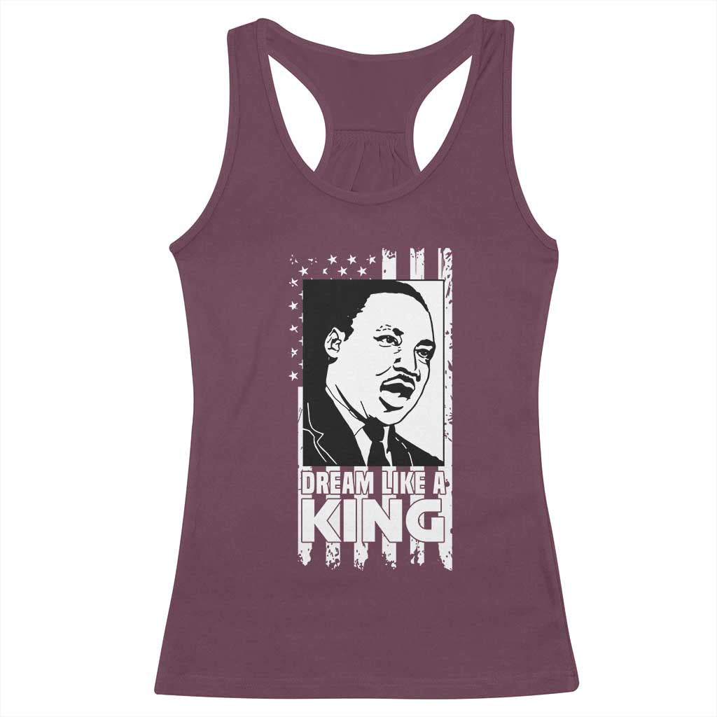 Martin Luther King Jr. Racerback Tank Top Dream Like A King MLK Black History American Flag