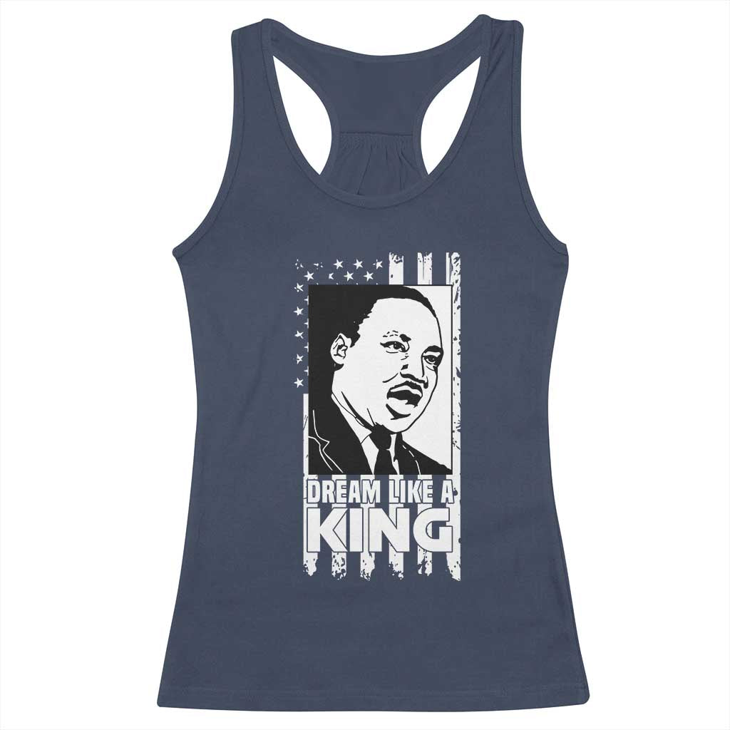 Martin Luther King Jr. Racerback Tank Top Dream Like A King MLK Black History American Flag