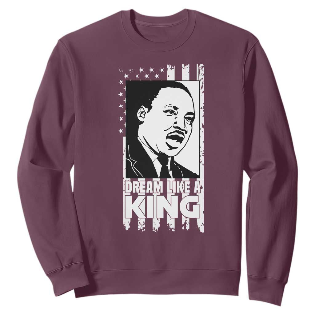 Martin Luther King Jr. Sweatshirt Dream Like A King MLK Black History American Flag