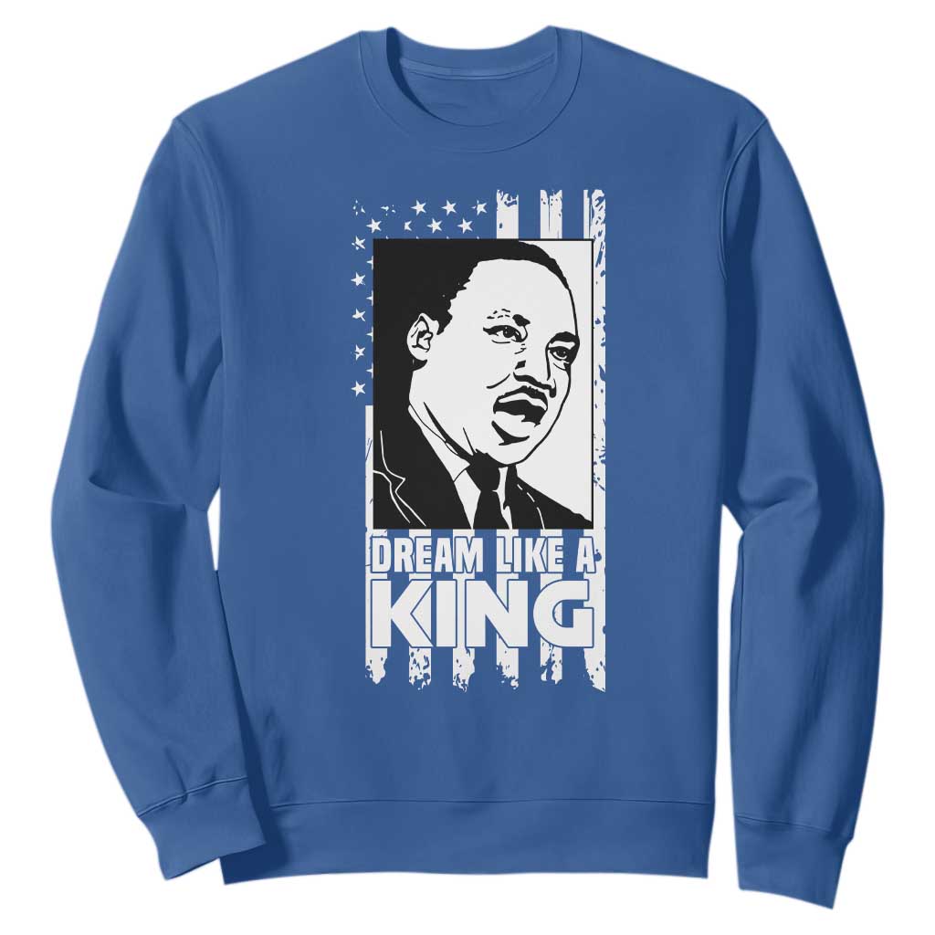 Martin Luther King Jr. Sweatshirt Dream Like A King MLK Black History American Flag