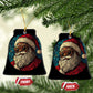 Cool African American Santa Melanin Claus Stained Glass Effect Printed Christmas Ornament Festive Xmas Tree Decor