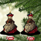 Cool African American Santa Melanin Claus Stained Glass Effect Printed Christmas Ornament Festive Xmas Tree Decor