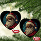Cool African American Santa Melanin Claus Stained Glass Effect Printed Christmas Ornament Festive Xmas Tree Decor