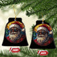 African American Santa Melanin Claus Stained Glass Effect Printed Christmas Ornament Festive Xmas Tree Decor