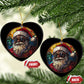 African American Santa Melanin Claus Stained Glass Effect Printed Christmas Ornament Festive Xmas Tree Decor