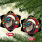 Cool African American Santa Melanin Claus Stained Glass Effect Printed Christmas Ornament Melanin Claus Festive Xmas Tree