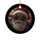 African American Santa Melanin Claus Stained Glass Effect Printed Christmas Ornament Melanin Claus Festive Xmas Tree