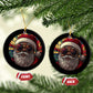 African American Santa Melanin Claus Stained Glass Effect Printed Christmas Ornament Melanin Claus Festive Xmas Tree