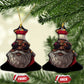 African American Santa Melanin Claus Stained Glass Effect Printed Christmas Ornament Melanin Claus Festive Xmas Tree