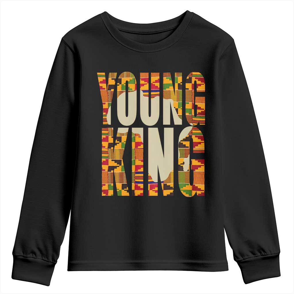 African Kente Young King Youth Long Sleeve Shirt
