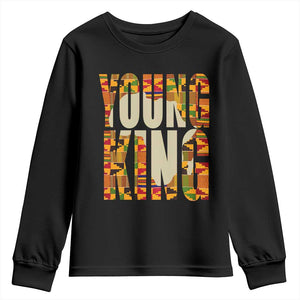 African Kente Young King Youth Long Sleeve Shirt